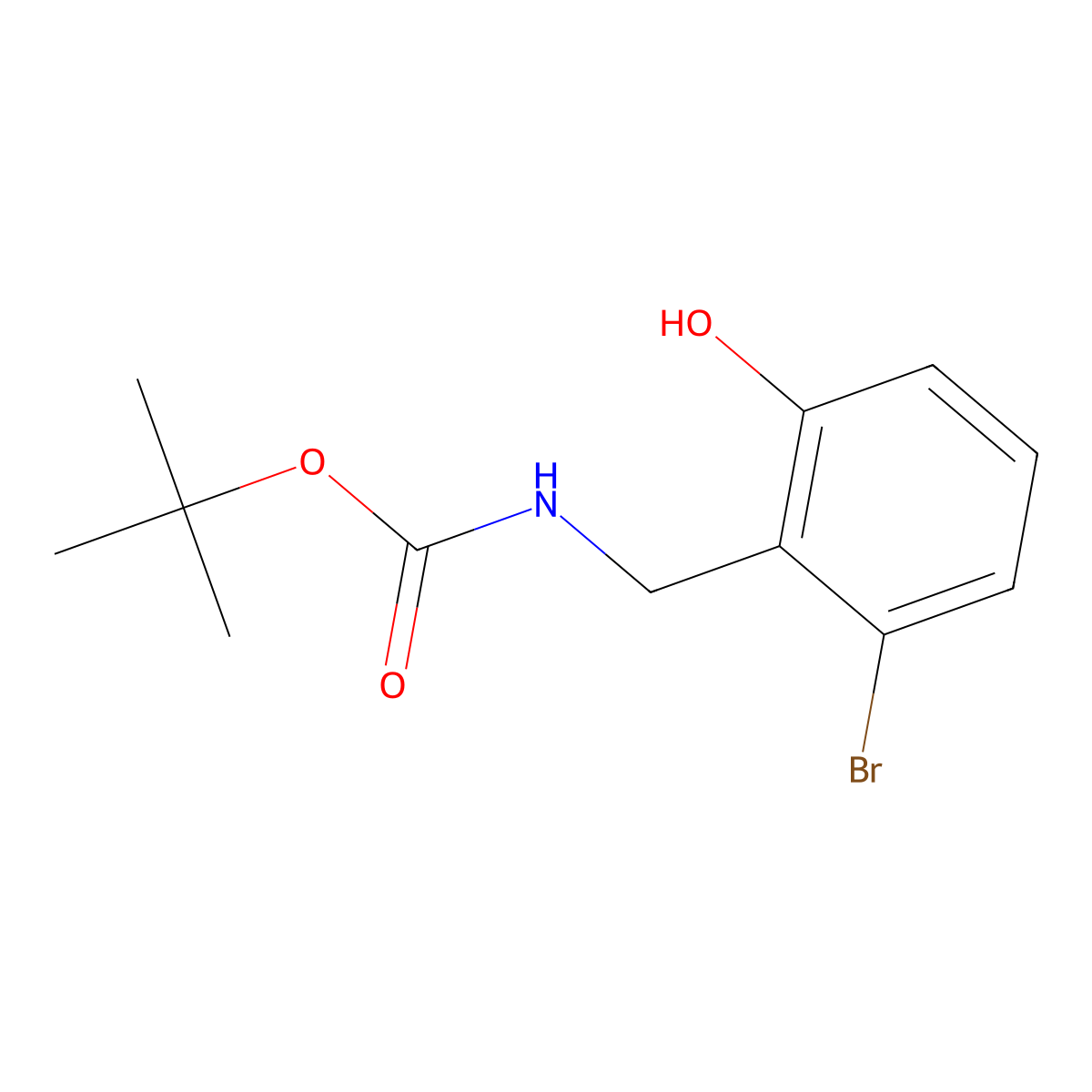 tert-butyl N-[(2-bromo-6-hydroxyphenyl)methyl]carbamate molecular structure, CAS 2413876-27-2
