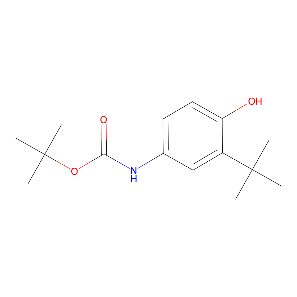 tert-butyl N-(3-tert-butyl-4-hydroxyphenyl)carbamate molecular structure, CAS 2413876-28-3