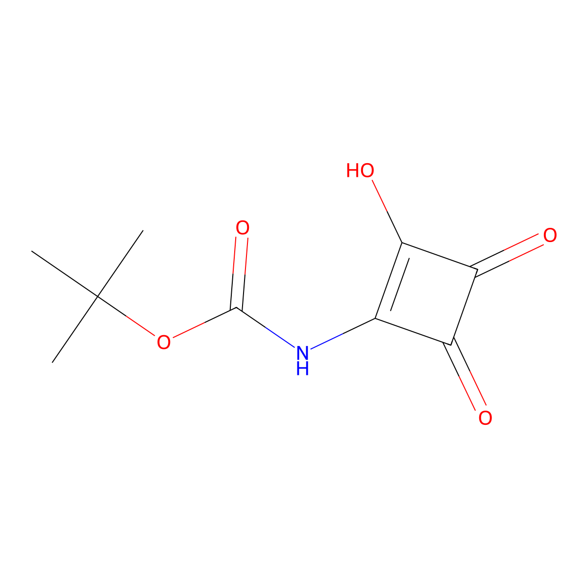 tert-butyl N-(2-hydroxy-3,4-dioxocyclobut-1-en-1-yl)carbamate molecular structure, CAS 2413876-32-9