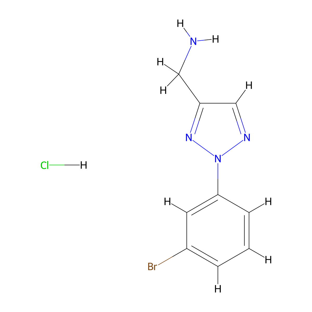 1-[2-(3-bromophenyl)-2H-1,2,3-triazol-4-yl]methanamine hydrochloride molecular structure, CAS 2413876-40-9
