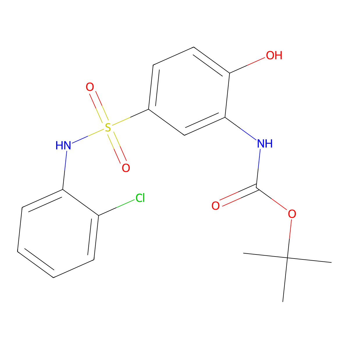 tert-butyl N-{5-[(2-chlorophenyl)sulfamoyl]-2-hydroxyphenyl}carbamate molecular structure, CAS 2413876-42-1