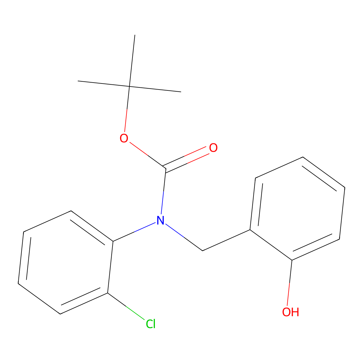 tert-butyl N-(2-chlorophenyl)-N-[(2-hydroxyphenyl)methyl]carbamate molecular structure, CAS 2413876-47-6