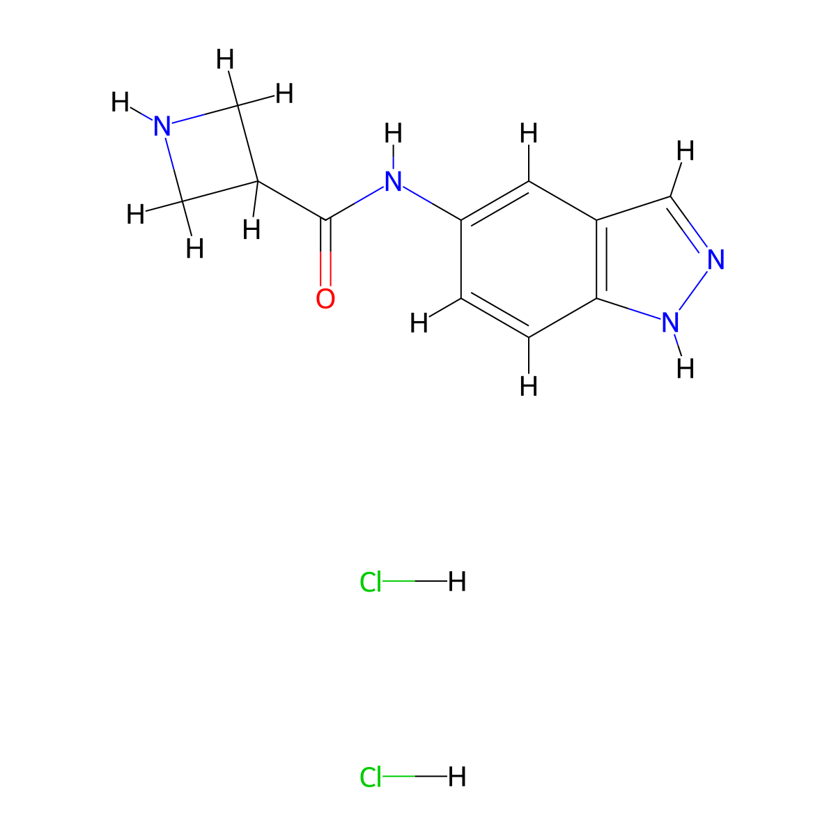 N-(1H-indazol-5-yl)azetidine-3-carboxamide dihydrochloride molecular structure, CAS 2413876-57-8