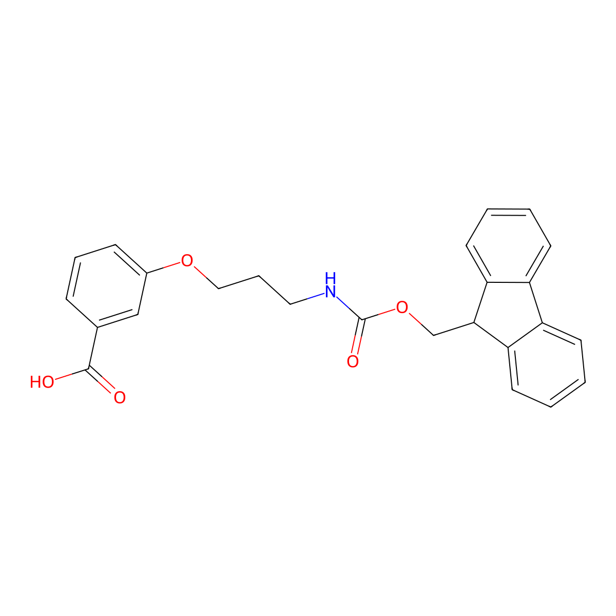 3-[3-(9H-Fluoren-9-ylmethoxycarbonylamino)propoxy]benzoic acid molecular structure, CAS 2413876-59-0