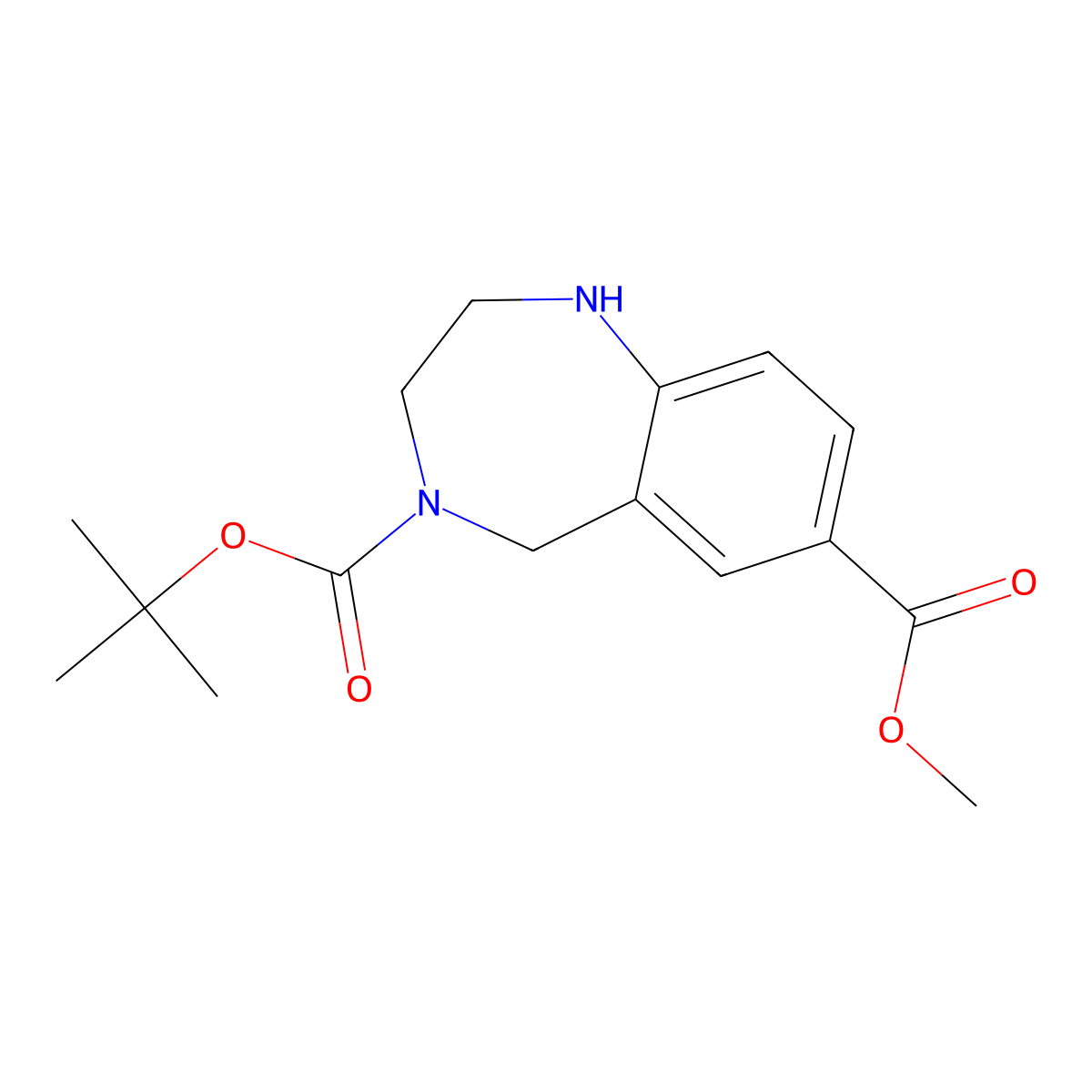 4-tert-butyl 7-methyl 2,3,4,5-tetrahydro-1H-1,4-benzodiazepine-4,7-dicarboxylate molecular structure, CAS 2413876-66-9