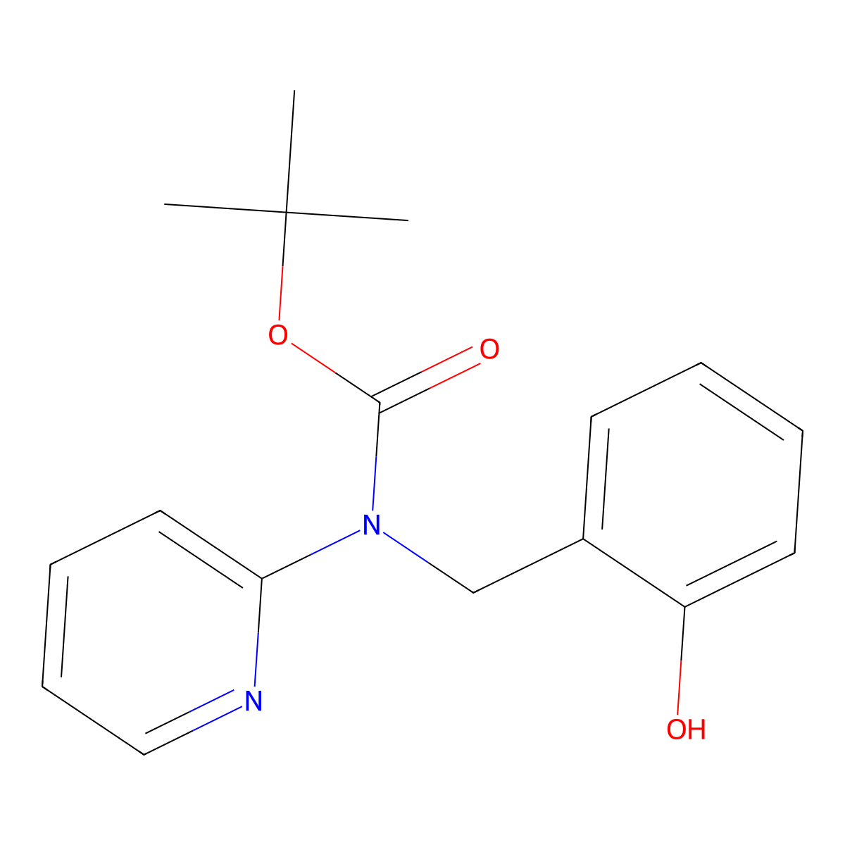 tert-butyl N-[(2-hydroxyphenyl)methyl]-N-(pyridin-2-yl)carbamate molecular structure, CAS 2413876-79-4