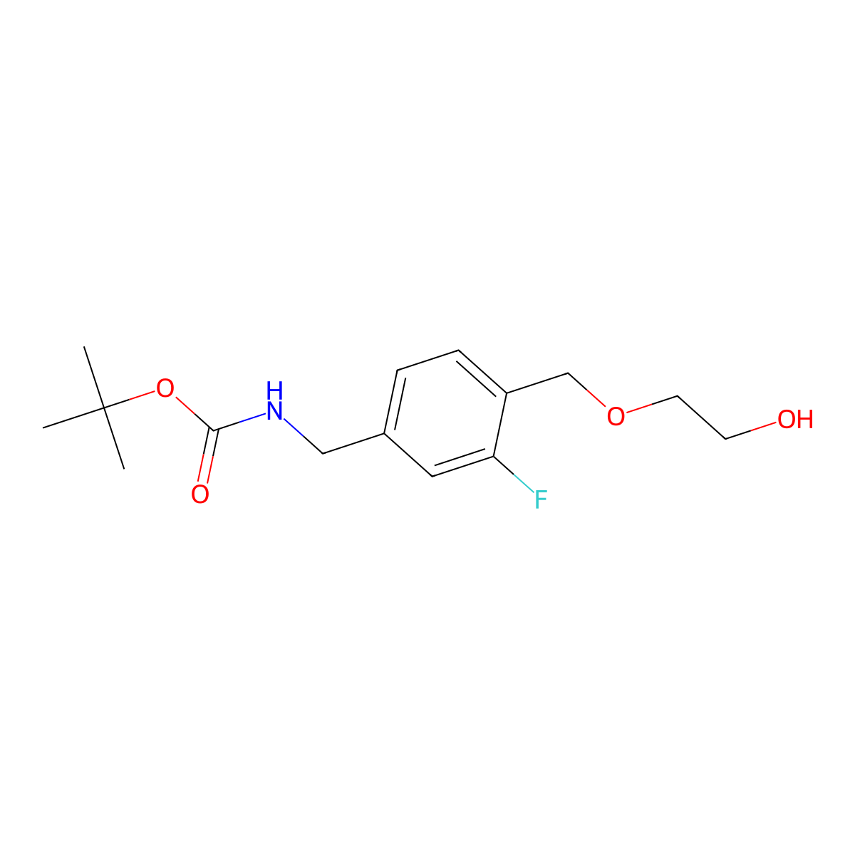 tert-butyl N-({3-fluoro-4-[(2-hydroxyethoxy)methyl]phenyl}methyl)carbamate molecular structure, CAS 2413876-95-4