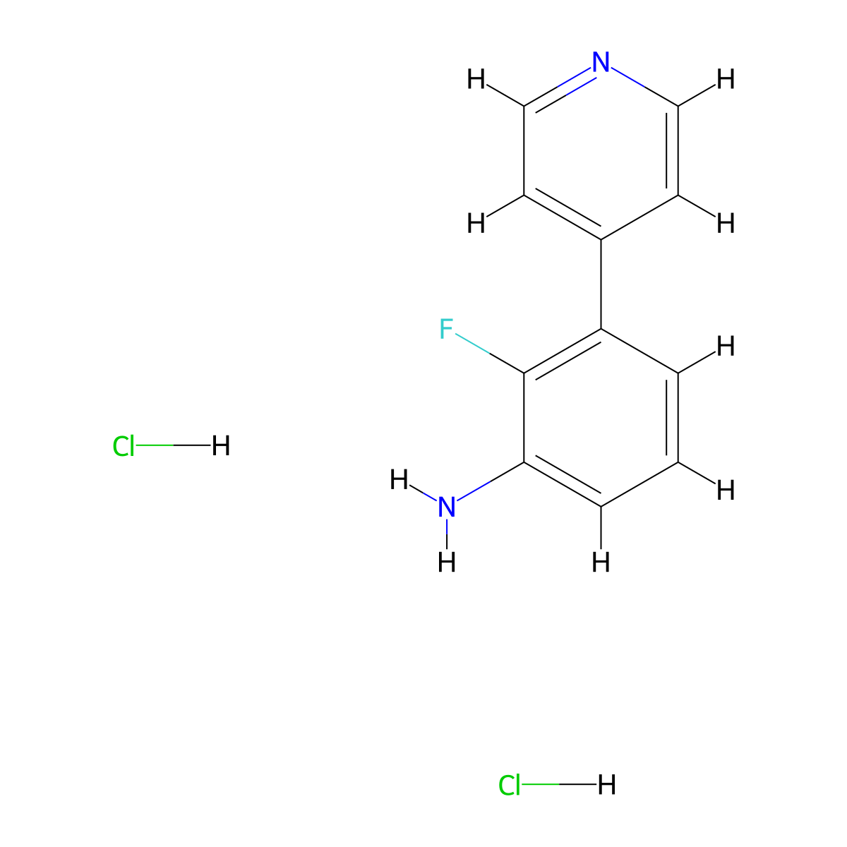 2-Fluoro-3-(pyridin-4-yl)aniline dihydrochloride molecular structure, CAS 2413876-97-6