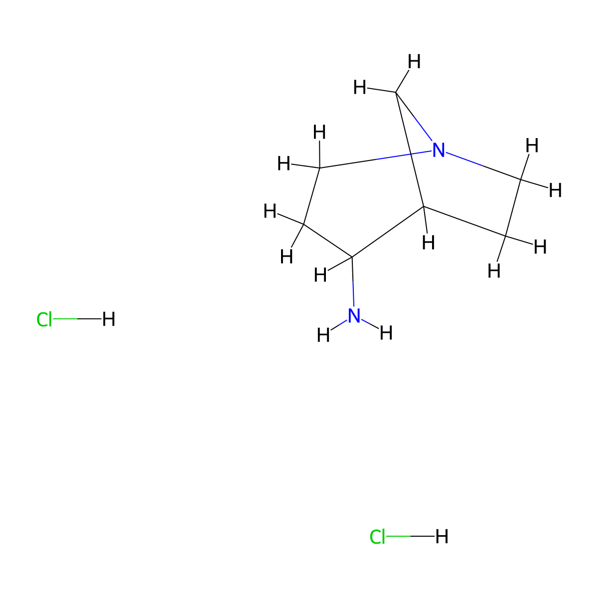 1-Azabicyclo[3.2.1]octan-4-amine dihydrochloride molecular structure, CAS 2413877-00-4