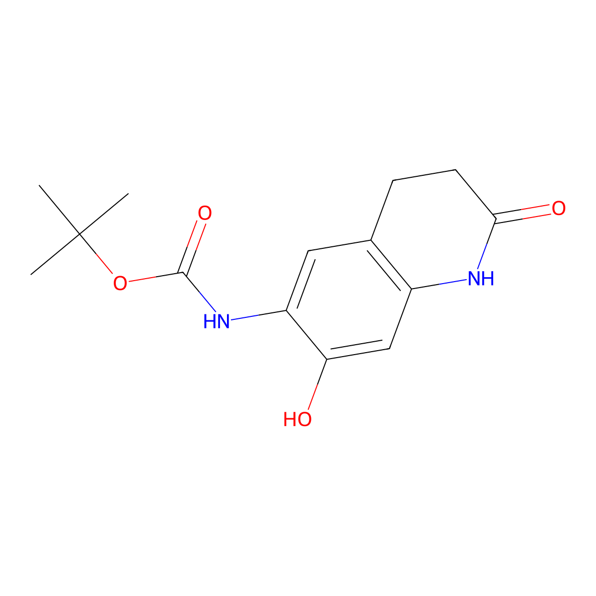 tert-butyl N-(7-hydroxy-2-oxo-1,2,3,4-tetrahydroquinolin-6-yl)carbamate molecular structure, CAS 2413877-12-8