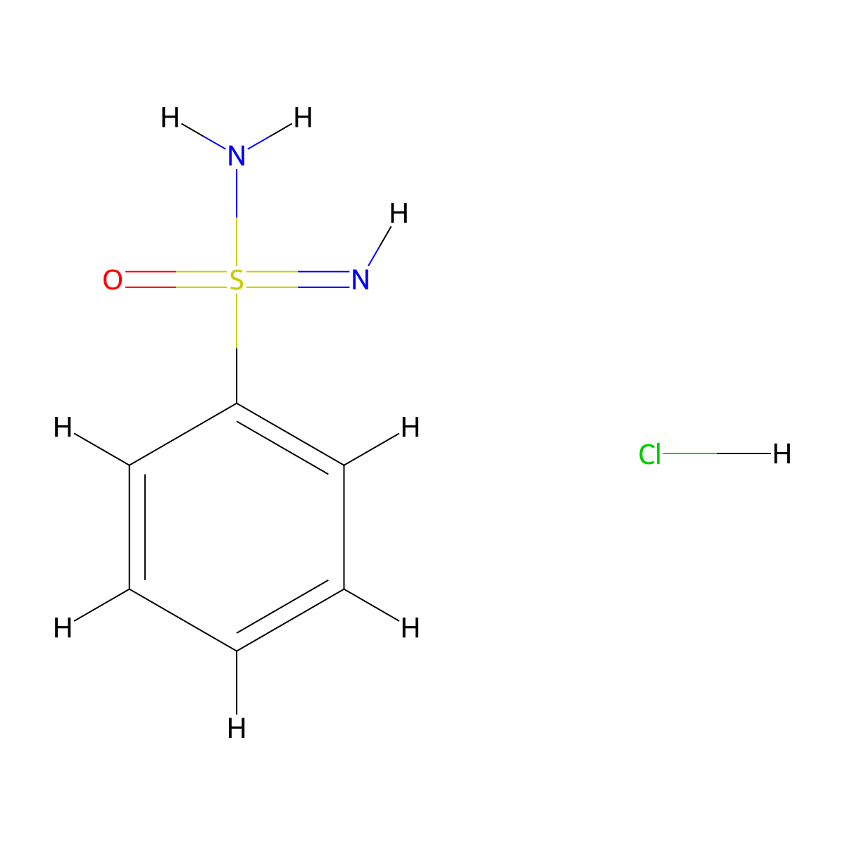 Benzenesulfonoimidamide hydrochloride molecular structure, CAS 2413877-20-8