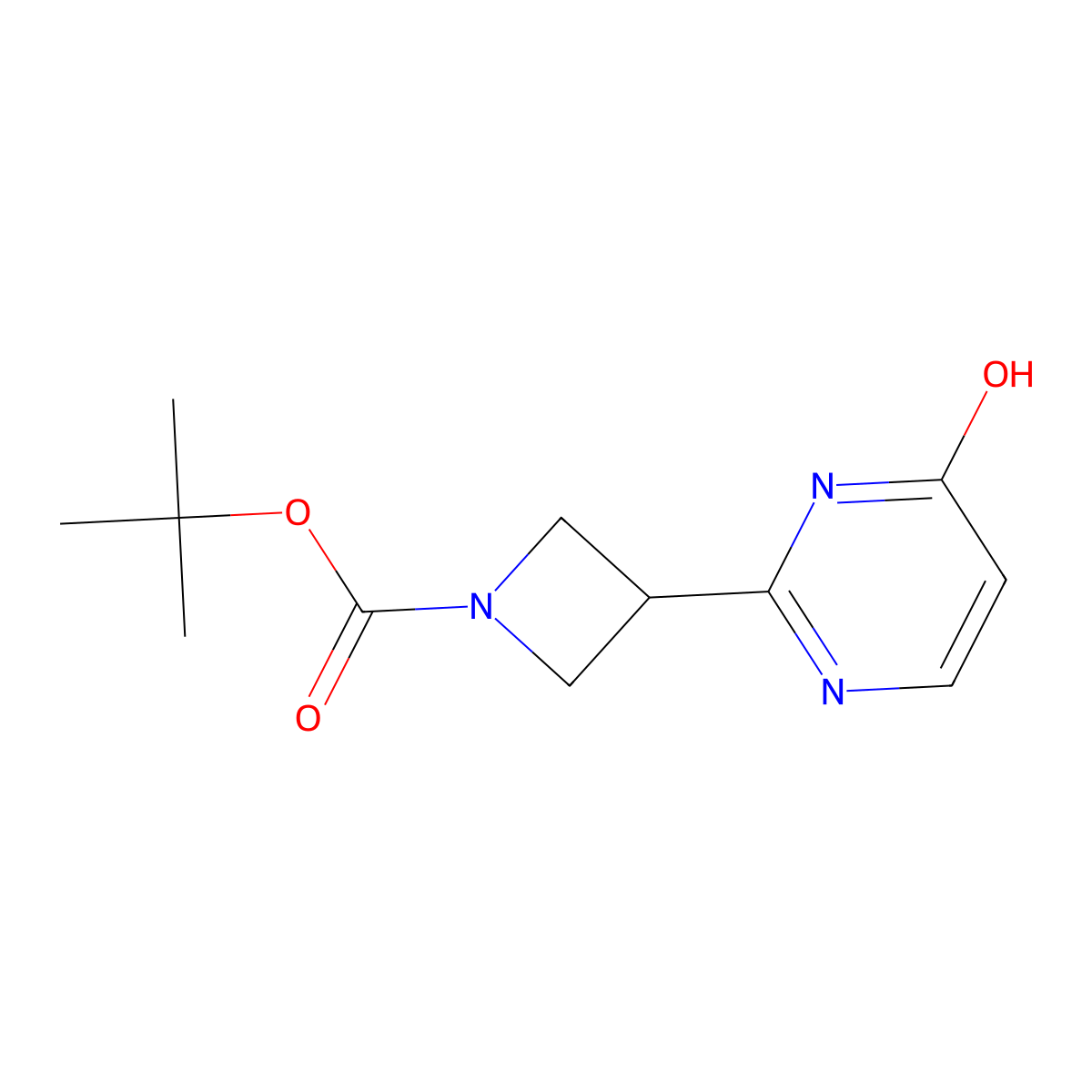 Tert-butyl 3-(4-hydroxypyrimidin-2-yl)azetidine-1-carboxylate molecular structure, CAS 2413877-21-9