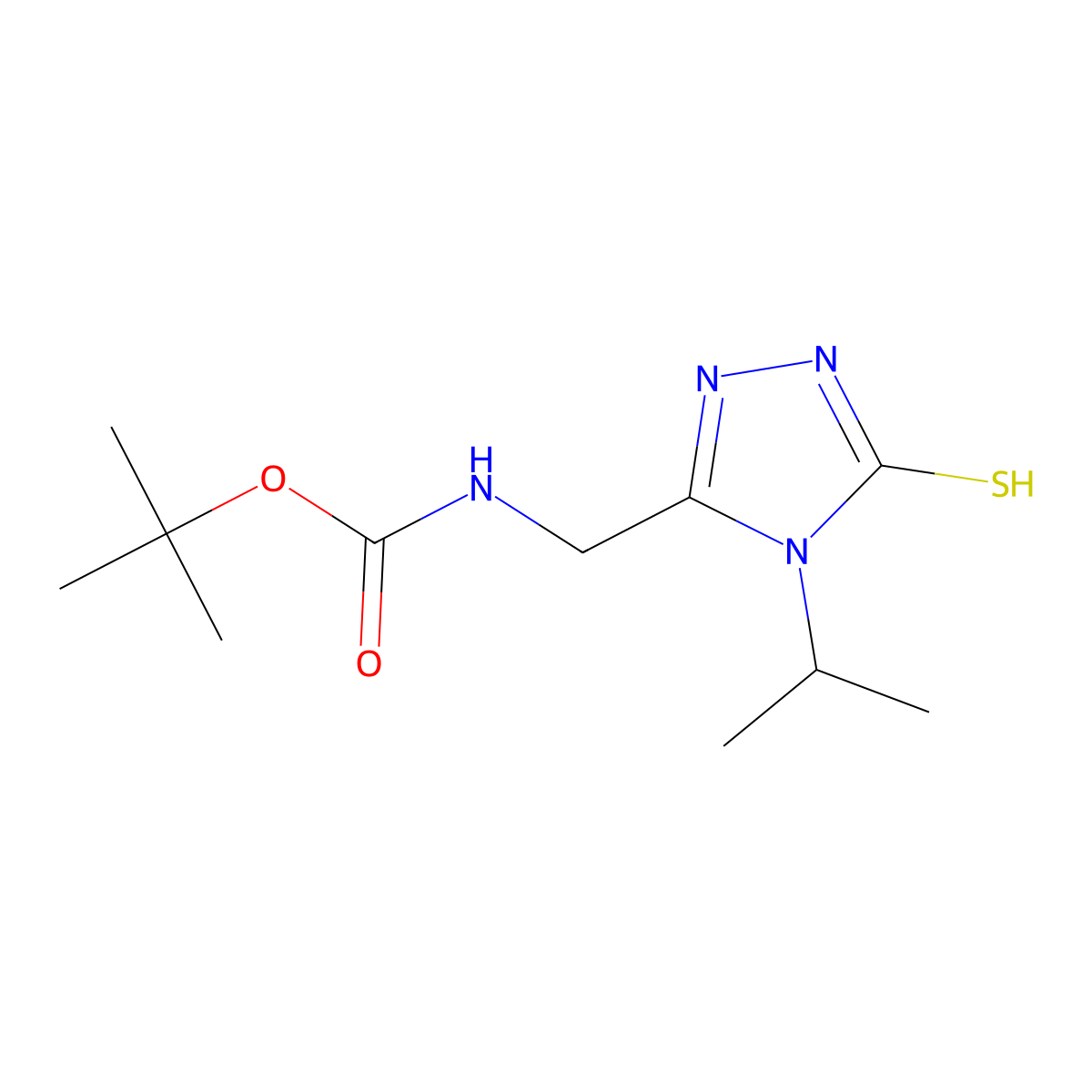 tert-butyl N-{[4-(propan-2-yl)-5-sulfanyl-4H-1,2,4-triazol-3-yl]methyl}carbamate molecular structure, CAS 2413877-23-1