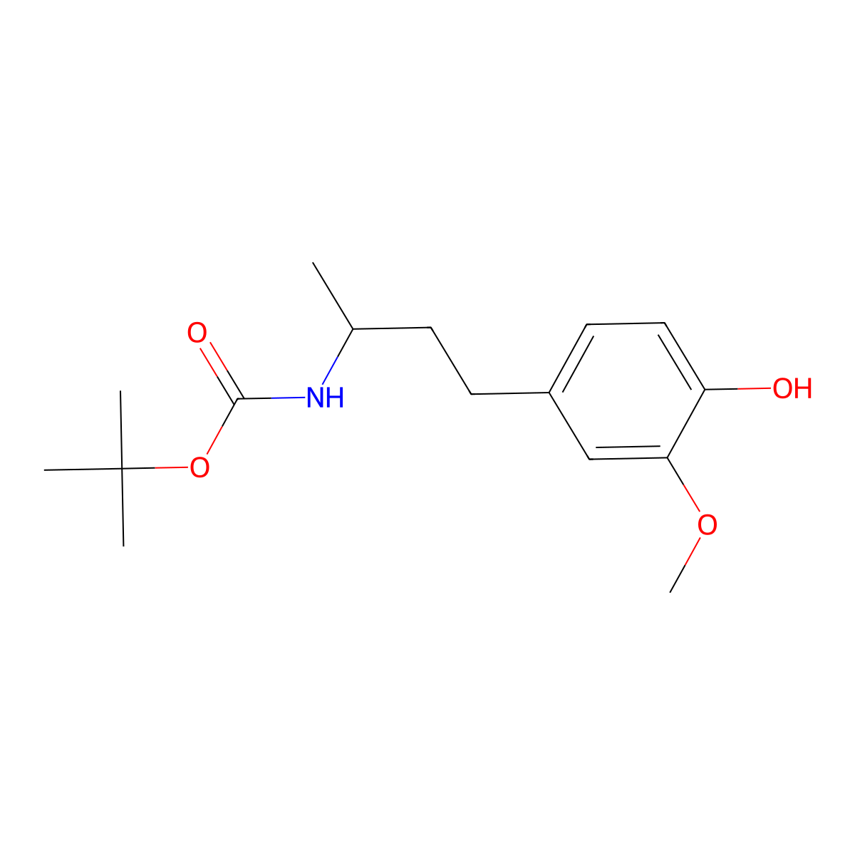tert-butyl N-[4-(4-hydroxy-3-methoxyphenyl)butan-2-yl]carbamate molecular structure, CAS 2413877-25-3