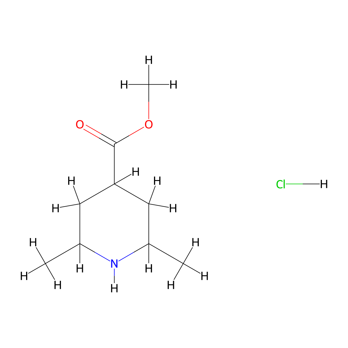 Methyl 2,6-dimethylpiperidine-4-carboxylate hydrochloride molecular structure, CAS 2413877-27-5