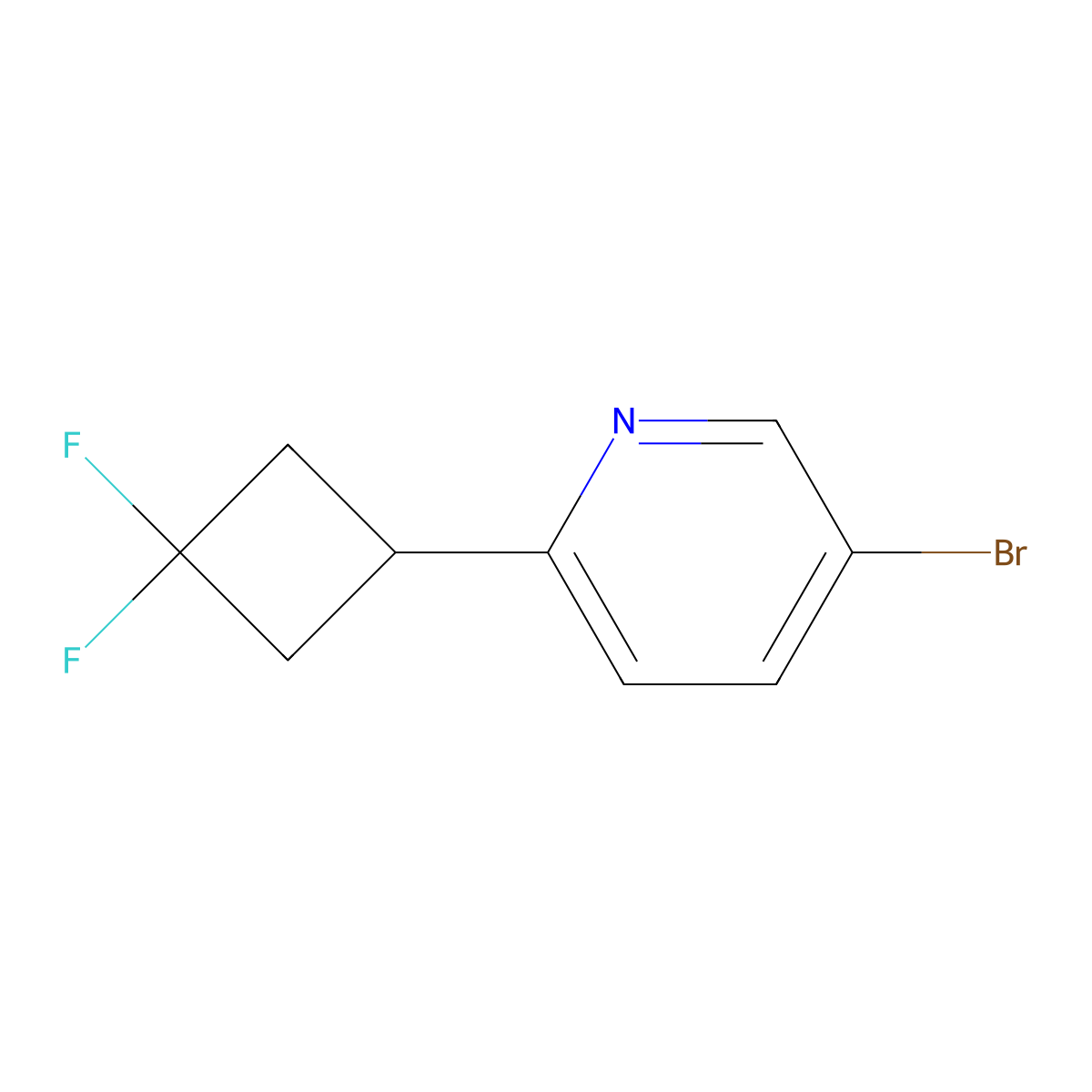 5-Bromo-2-(3,3-difluorocyclobutyl)pyridine molecular structure, CAS 2413877-34-4