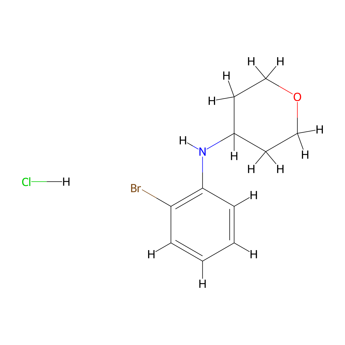 N-(2-bromophenyl)oxan-4-amine hydrochloride molecular structure, CAS 2413877-52-6