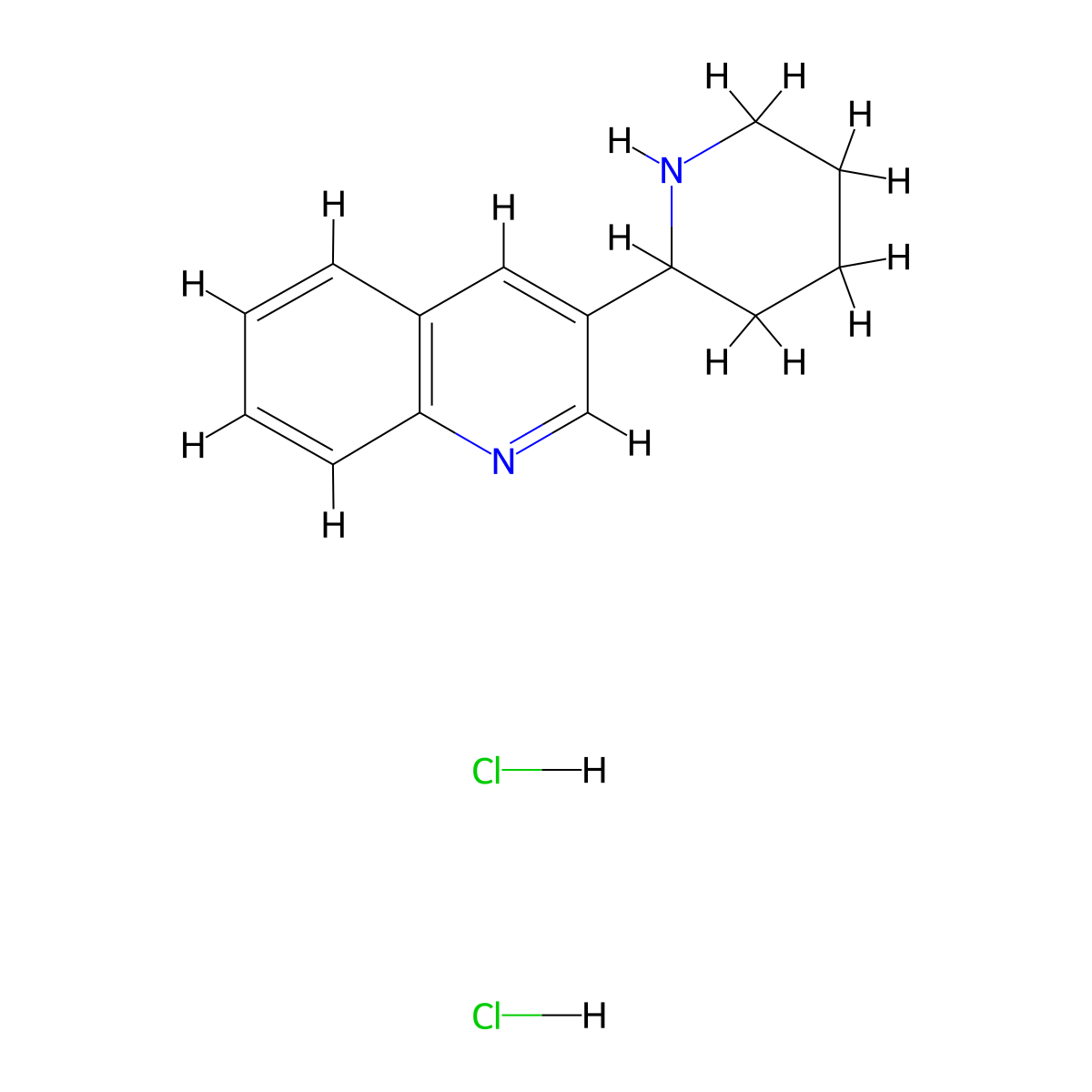 3-(Piperidin-2-yl)quinoline dihydrochloride molecular structure, CAS 2413877-54-8