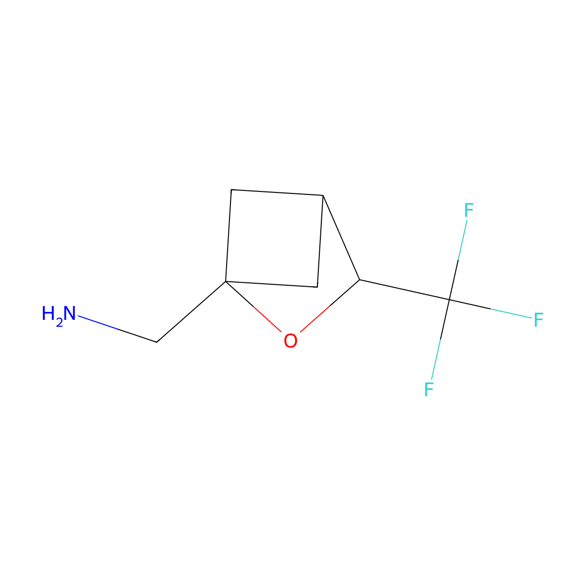 1-[3-(Trifluoromethyl)-2-oxabicyclo[2.1.1]hexan-1-yl]methanamine molecular structure, CAS 2413877-56-0
