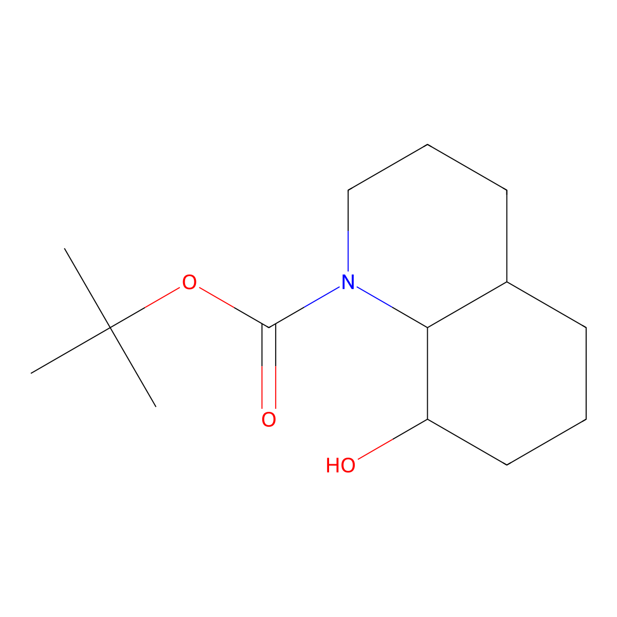 Tert-butyl 8-hydroxy-decahydroquinoline-1-carboxylate molecular structure, CAS 2413877-60-6