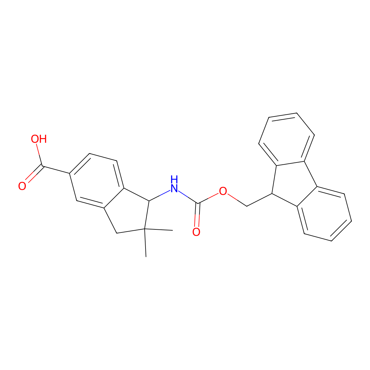 1-({[(9H-fluoren-9-yl)methoxy]carbonyl}amino)-2,2-dimethyl-2,3-dihydro-1H-indene-5-carboxylicacid molecular structure, CAS 2413877-62-8