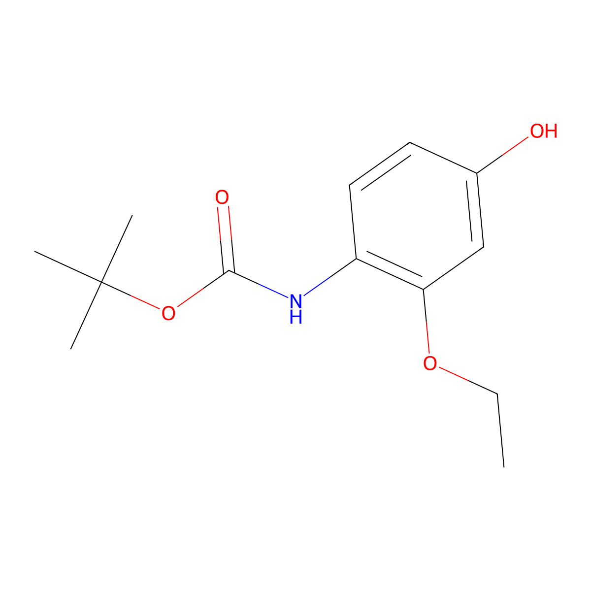 tert-butyl N-(2-ethoxy-4-hydroxyphenyl)carbamate molecular structure, CAS 2413877-68-4