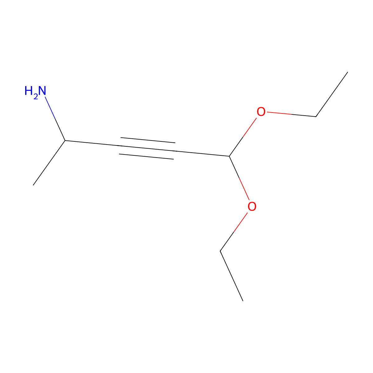 5,5-Diethoxypent-3-yn-2-amine molecular structure, CAS 2413877-70-8