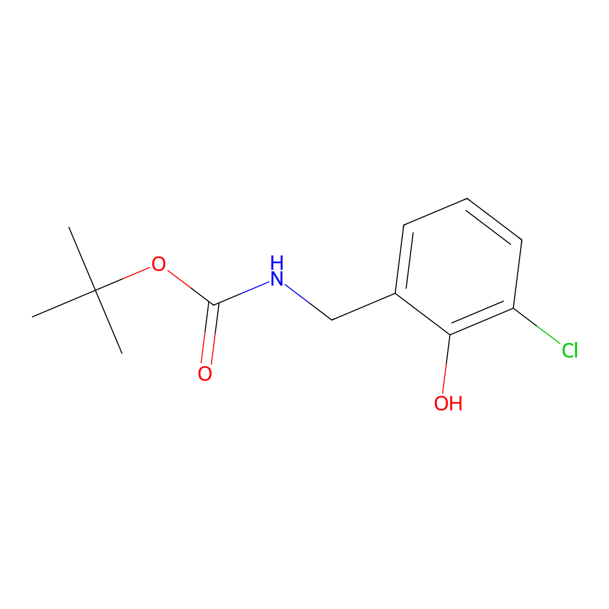 tert-butyl N-[(3-chloro-2-hydroxyphenyl)methyl]carbamate molecular structure, CAS 2413877-76-4