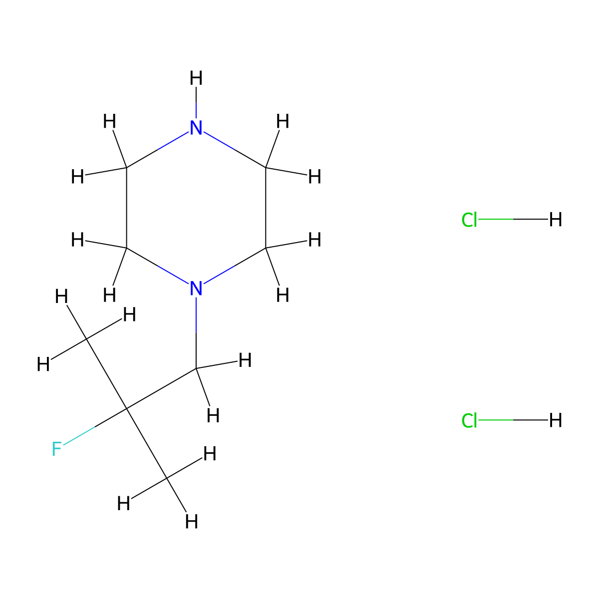 1-(2-Fluoro-2-methylpropyl)piperazine dihydrochloride molecular structure, CAS 2413877-77-5