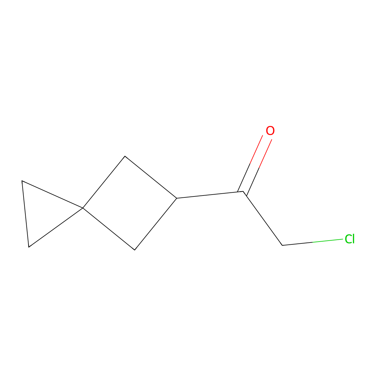 2-Chloro-1-(spiro(2.3)hexan-5-yl)ethan-1-one molecular structure, CAS 2413877-81-1