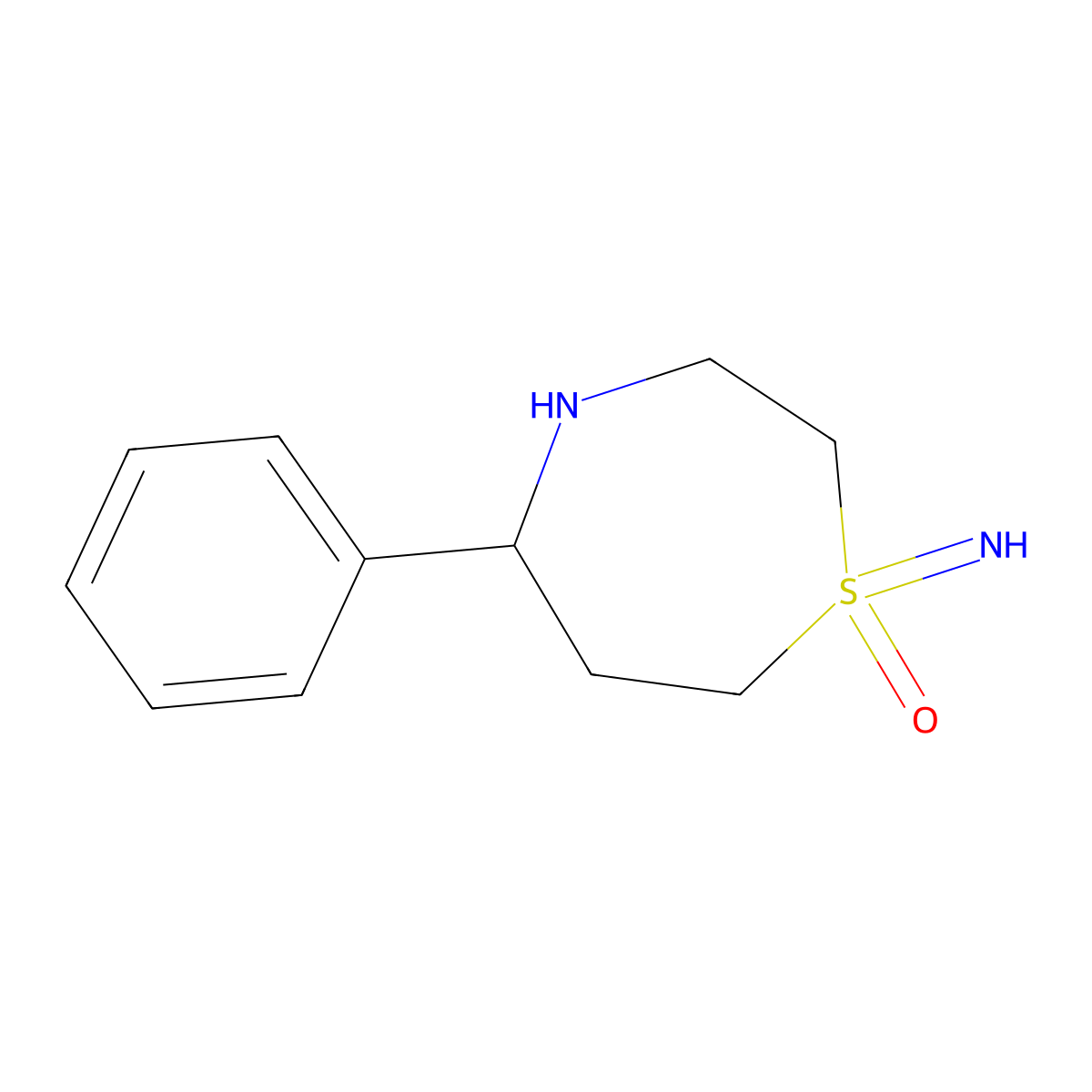1-Imino-5-phenyl-1lambda6,4-thiazepan-1-one molecular structure, CAS 2413877-84-4