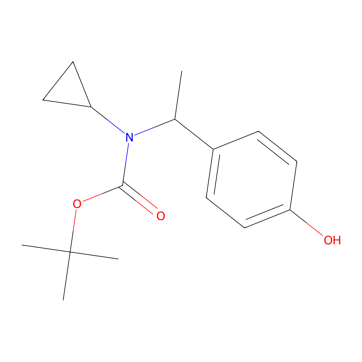 tert-butyl N-cyclopropyl-N-[1-(4-hydroxyphenyl)ethyl]carbamate molecular structure, CAS 2413877-93-5