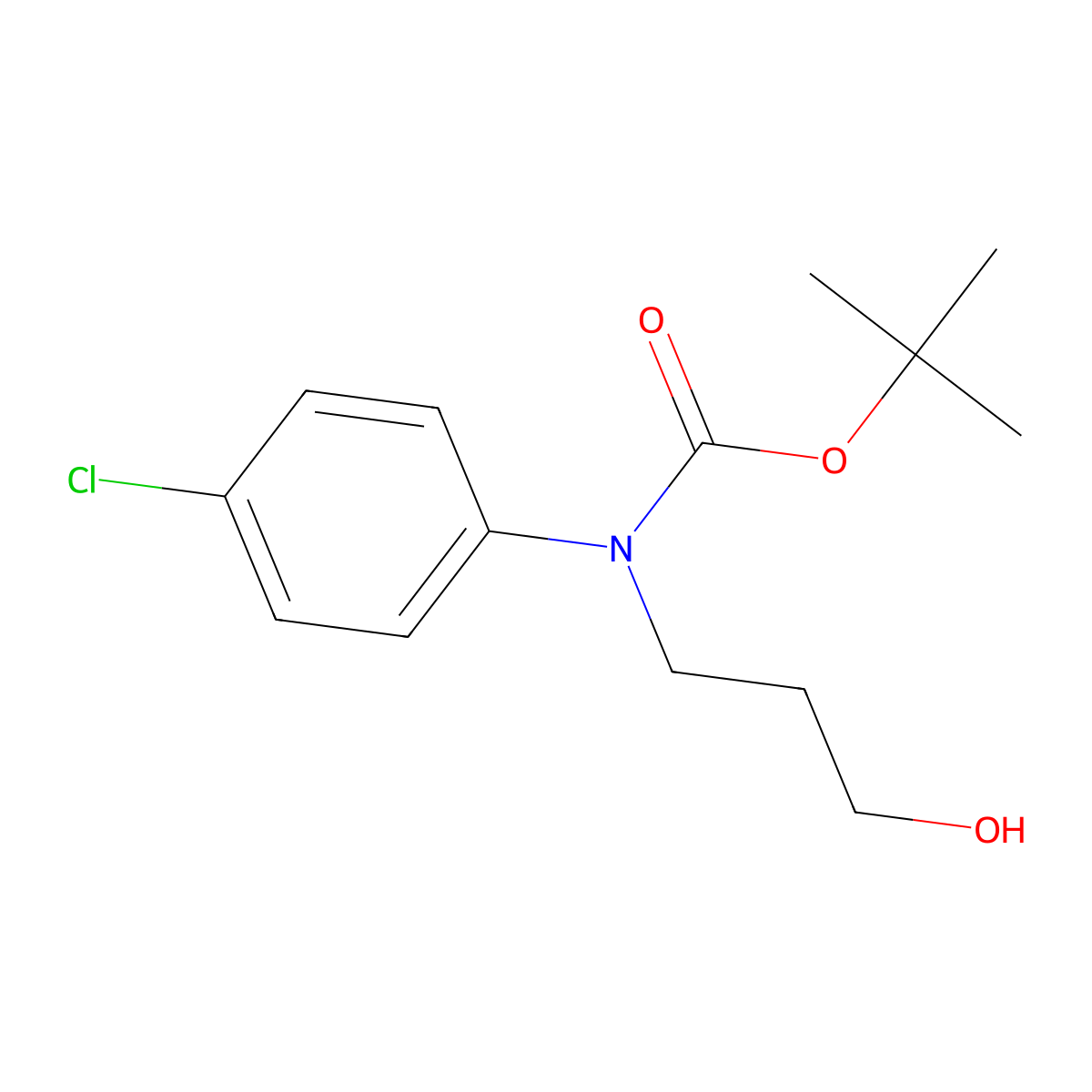 tert-butyl N-(4-chlorophenyl)-N-(3-hydroxypropyl)carbamate molecular structure, CAS 2413877-98-0