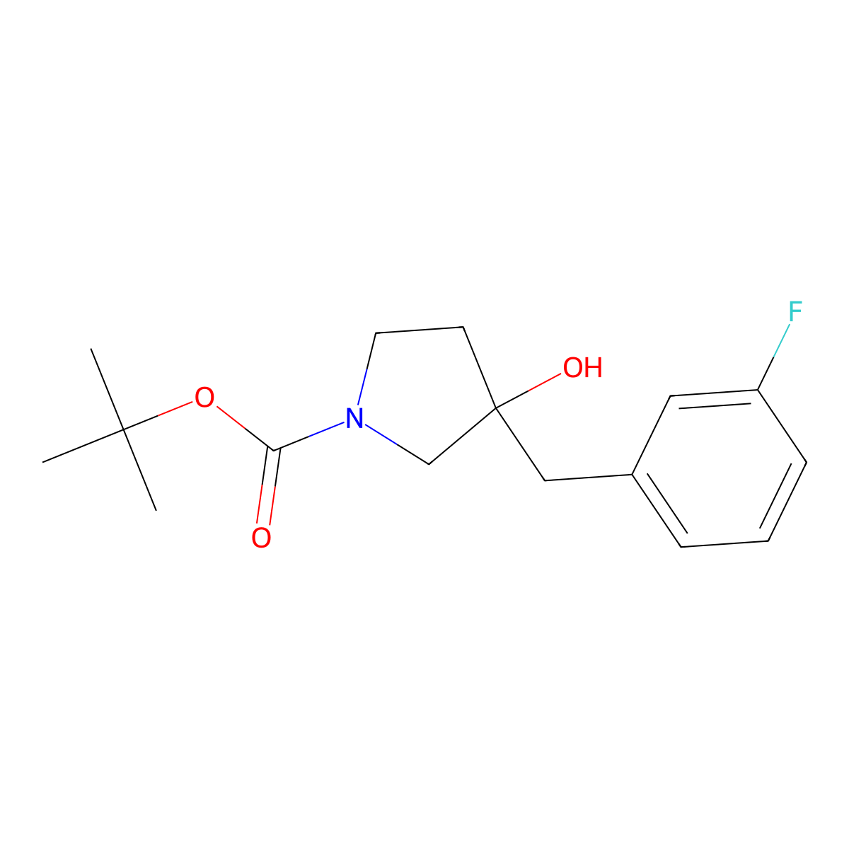 Tert-butyl 3-[(3-fluorophenyl)methyl]-3-hydroxypyrrolidine-1-carboxylate molecular structure, CAS 2413878-02-9