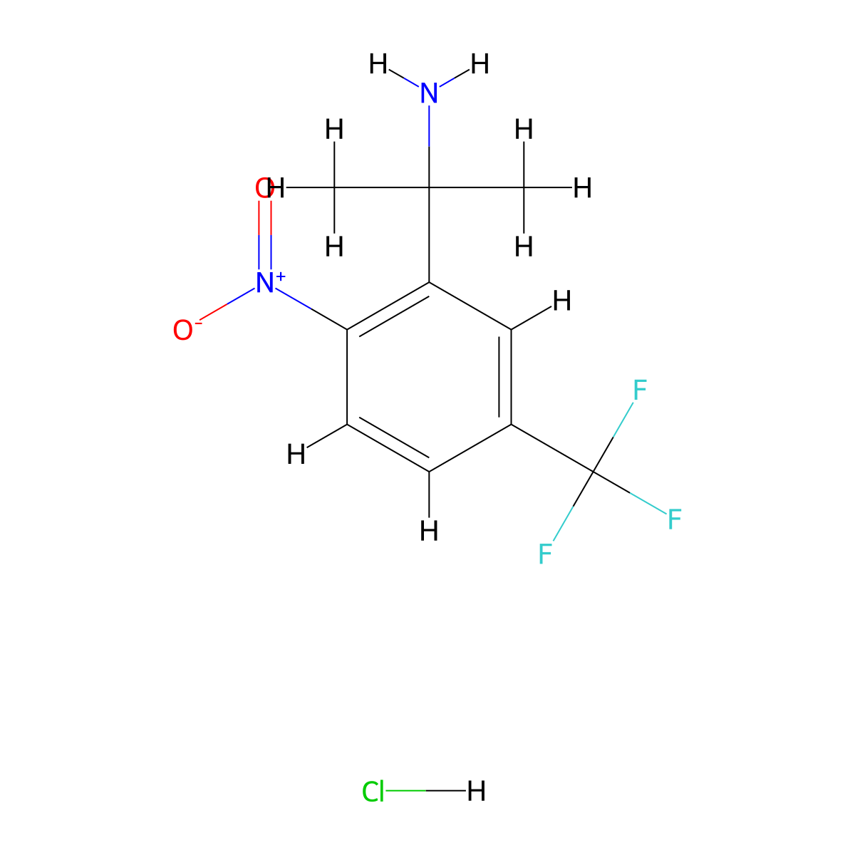 2-[2-Nitro-5-(trifluoromethyl)phenyl]propan-2-amine hydrochloride molecular structure, CAS 2413878-09-6