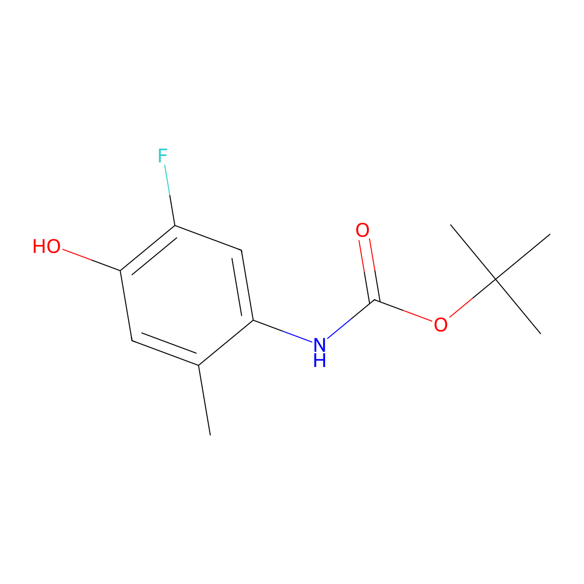 tert-butyl N-(5-fluoro-4-hydroxy-2-methylphenyl)carbamate molecular structure, CAS 2413878-25-6