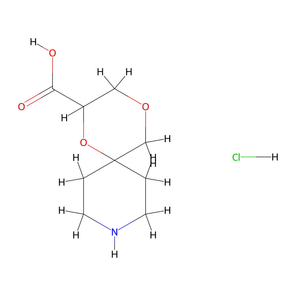 1,4-Dioxa-9-azaspiro[5.5]undecane-2-carboxylic acid hydrochloride molecular structure, CAS 2413878-30-3