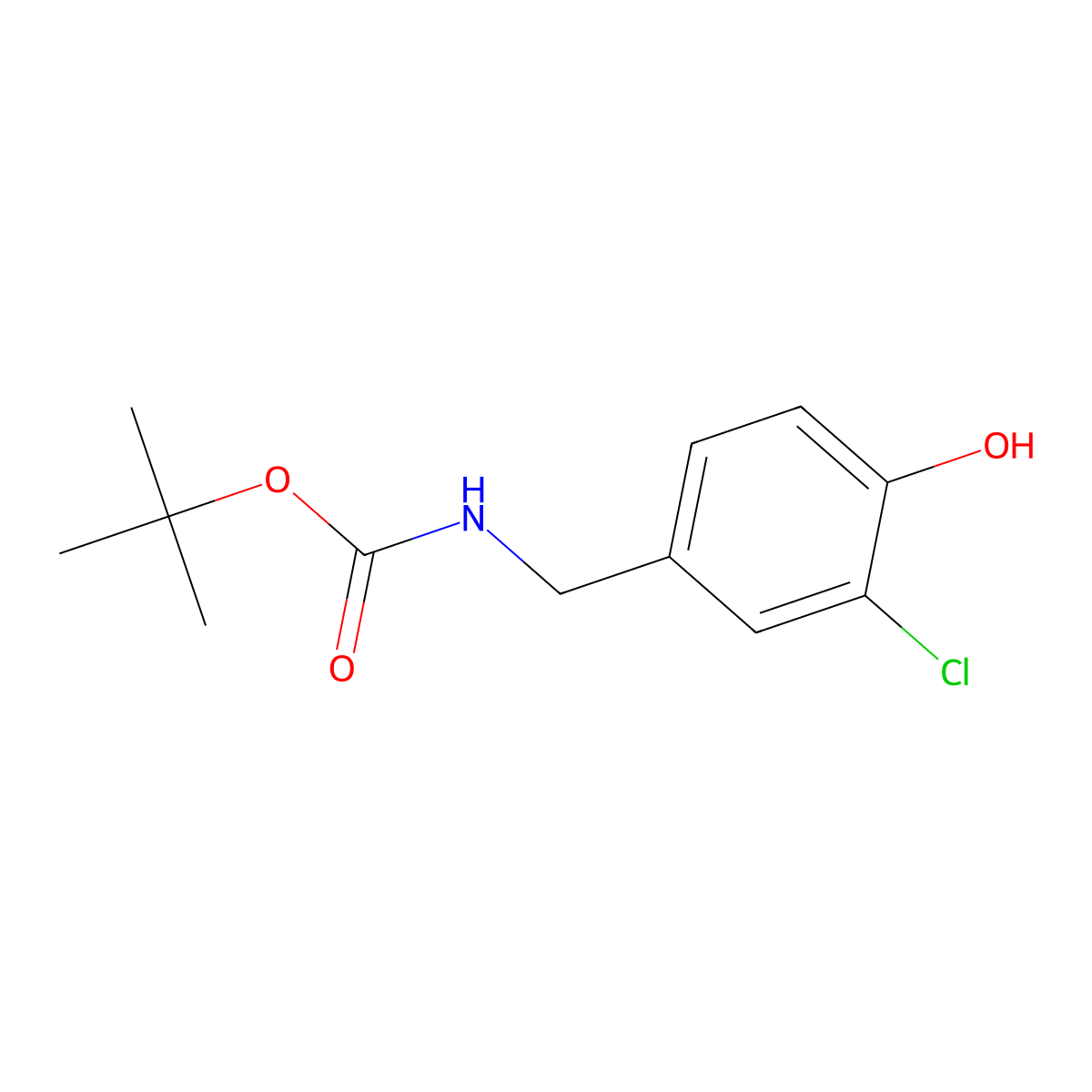 tert-butyl N-[(3-chloro-4-hydroxyphenyl)methyl]carbamate molecular structure, CAS 2413878-31-4