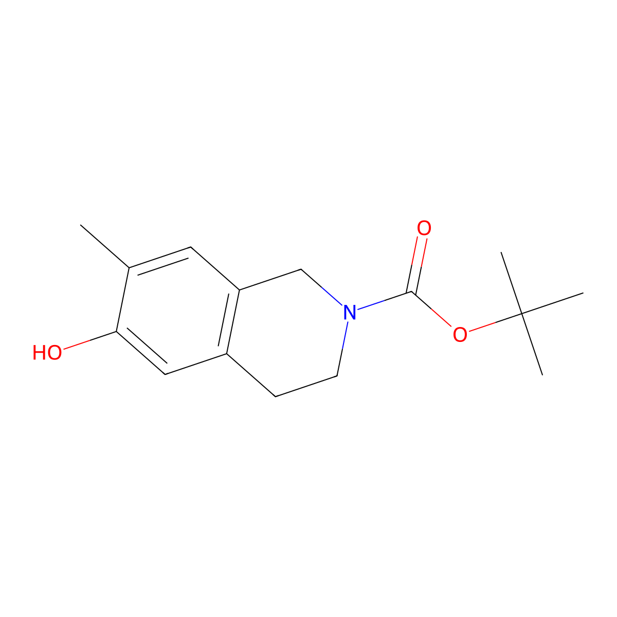 Tert-butyl 6-hydroxy-7-methyl-1,2,3,4-tetrahydroisoquinoline-2-carboxylate molecular structure, CAS 2413878-40-5