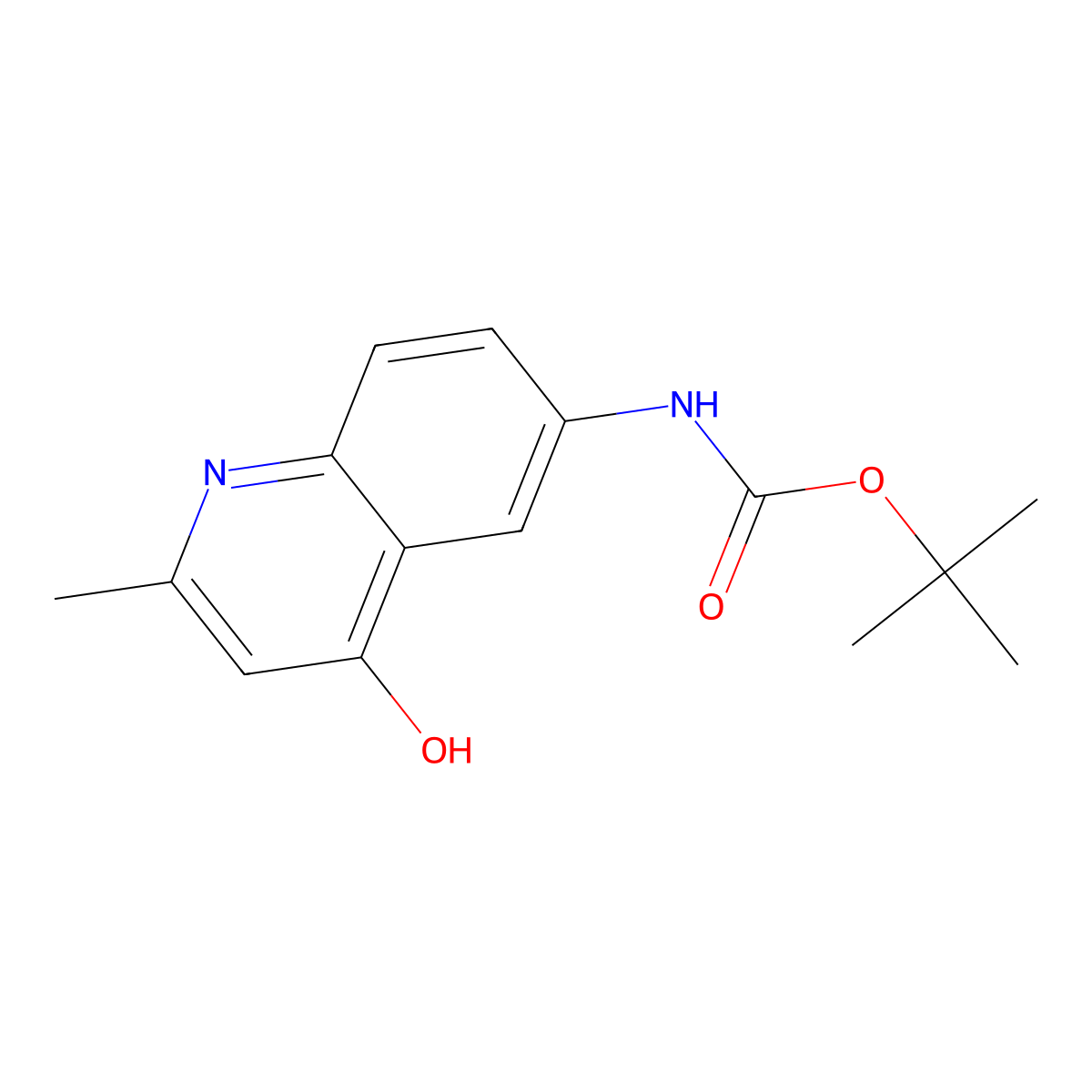 tert-butyl N-(4-hydroxy-2-methylquinolin-6-yl)carbamate molecular structure, CAS 2413878-43-8
