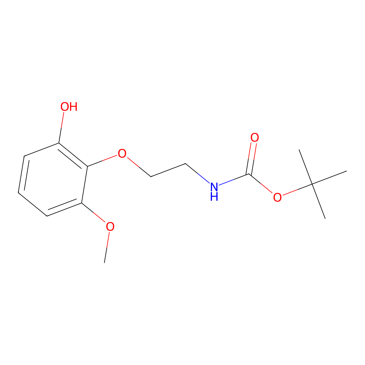 tert-butyl N-[2-(2-hydroxy-6-methoxyphenoxy)ethyl]carbamate molecular structure, CAS 2413878-44-9