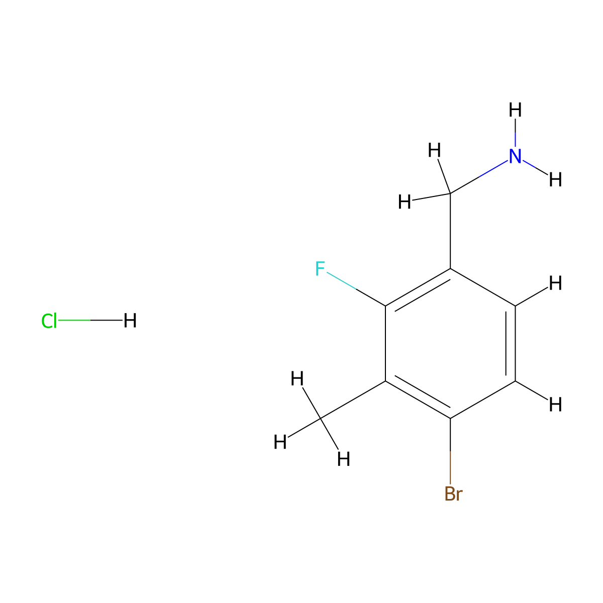1-(4-Bromo-2-fluoro-3-methylphenyl)methanamine hydrochloride molecular structure, CAS 2413878-47-2
