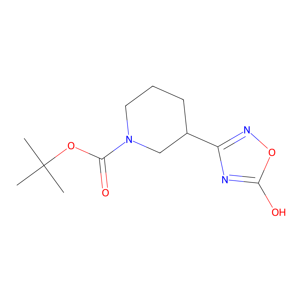 Tert-butyl 3-(5-hydroxy-1,2,4-oxadiazol-3-yl)piperidine-1-carboxylate molecular structure, CAS 2413878-63-2