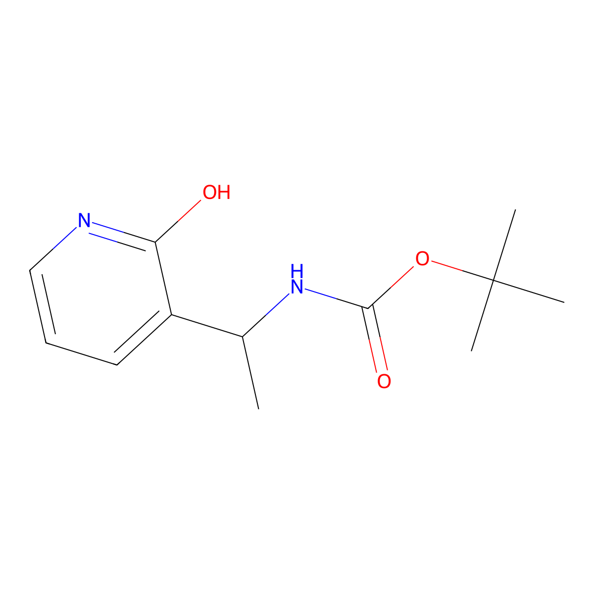 tert-butyl N-[1-(2-hydroxypyridin-3-yl)ethyl]carbamate molecular structure, CAS 2413878-68-7