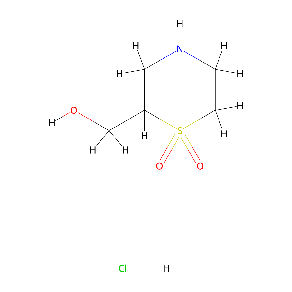 (1,1-Dioxo-1,4-thiazinan-2-yl)methanol;hydrochloride molecular structure, CAS 2413878-70-1