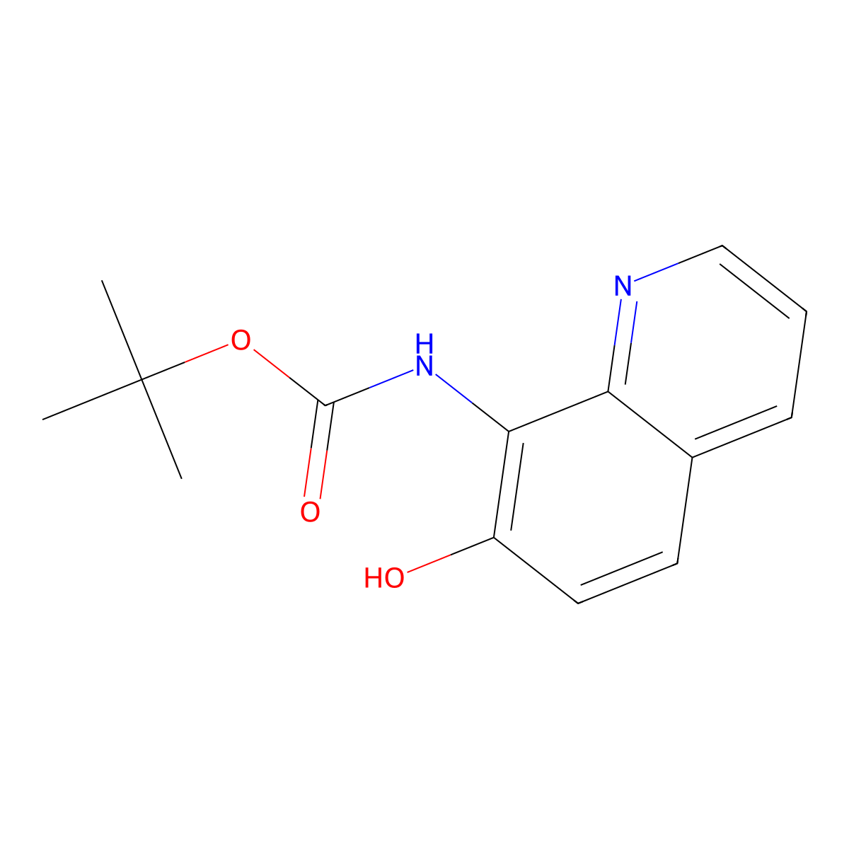 tert-butyl N-(7-hydroxyquinolin-8-yl)carbamate molecular structure, CAS 2413878-80-3