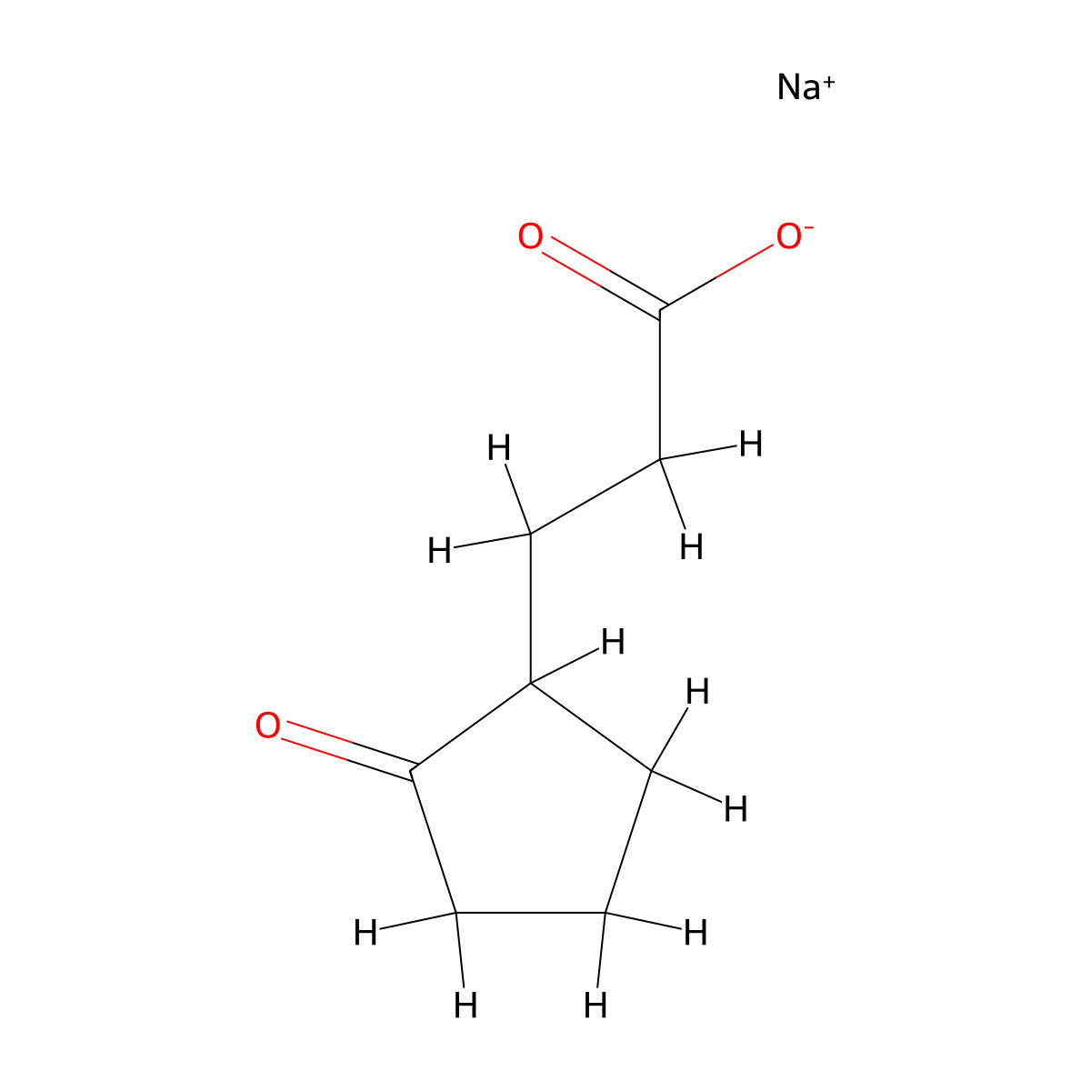 Sodium 3-(2-oxocyclopentyl)propanoate molecular structure, CAS 2413878-99-4