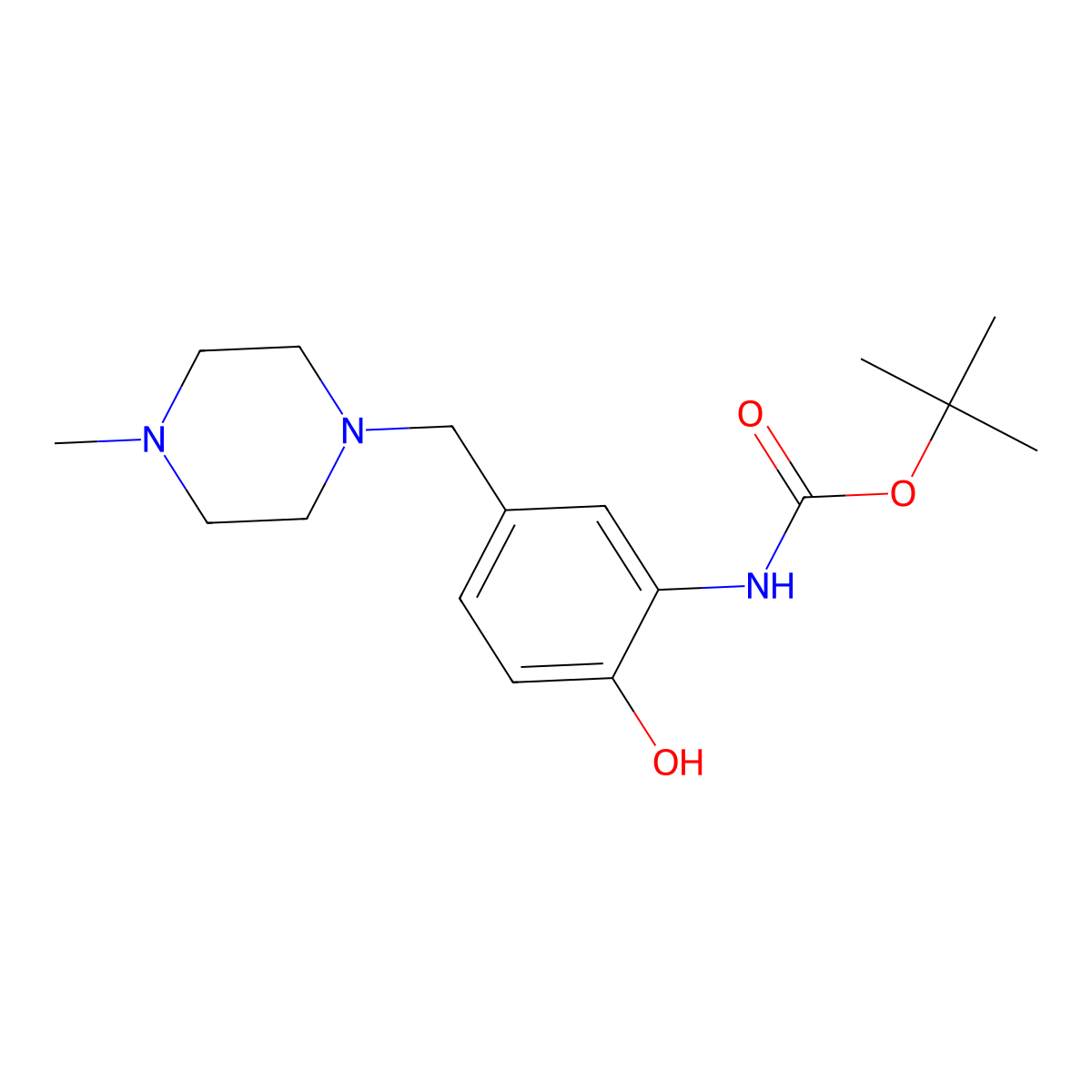 tert-butyl N-{2-hydroxy-5-[(4-methylpiperazin-1-yl)methyl]phenyl}carbamate molecular structure, CAS 2413882-80-9