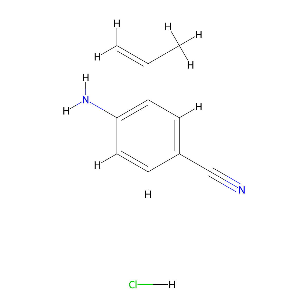 4-Amino-3-(prop-1-en-2-yl)benzonitrile hydrochloride molecular structure, CAS 2413882-91-2