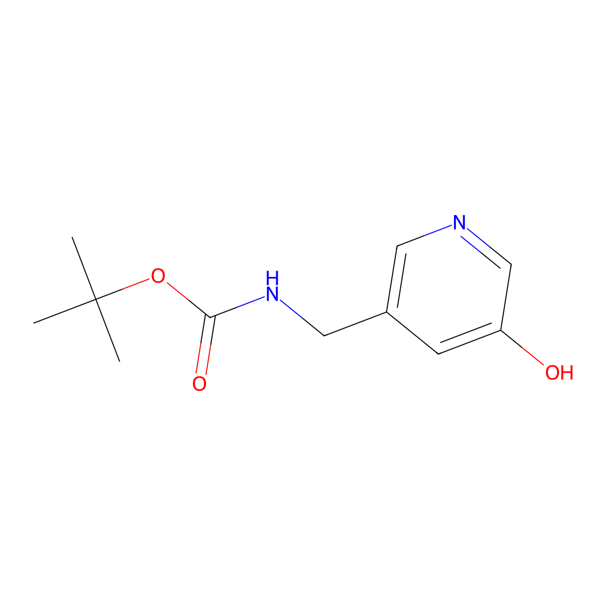 tert-butyl N-[(5-hydroxypyridin-3-yl)methyl]carbamate molecular structure, CAS 2413882-94-5